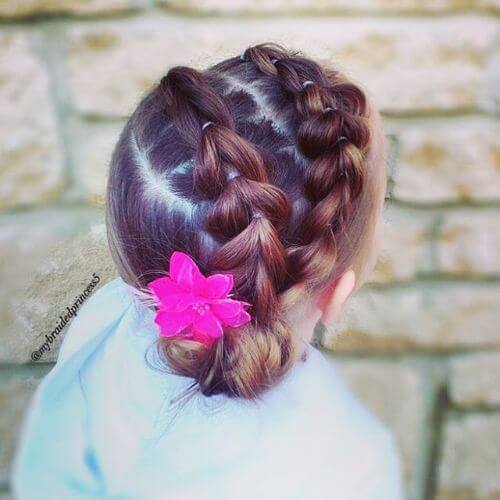 braided updo with flower