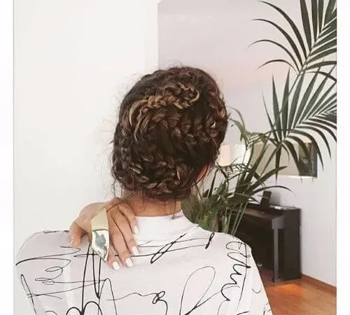 long hair braided bun hairstyle