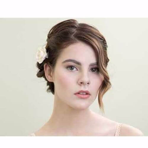 short curly hair halfdo