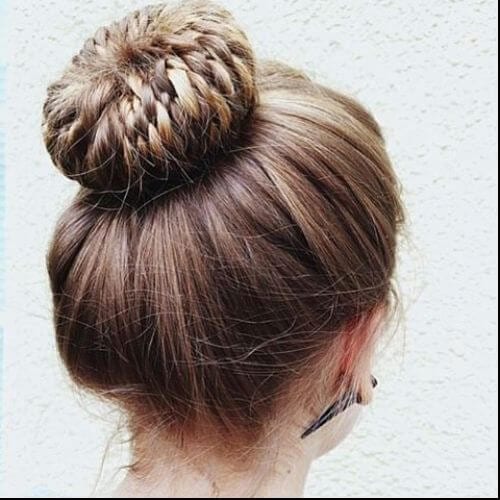 rope braids high bun 