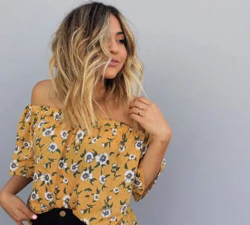 blonde highlighted side bangs