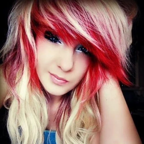 blonde red long hairstyles for girls