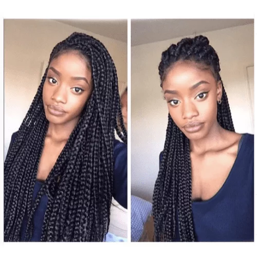 elegant styles for box braids