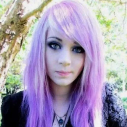pastel long emo hairstyles for girls