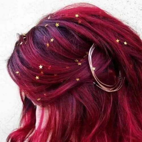 glamorous burgundy hair