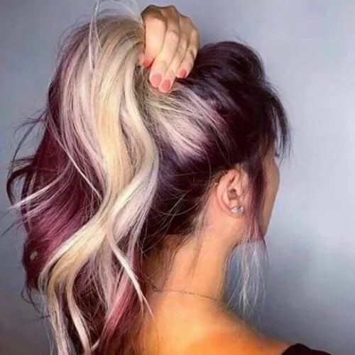 highlights burgundy hair