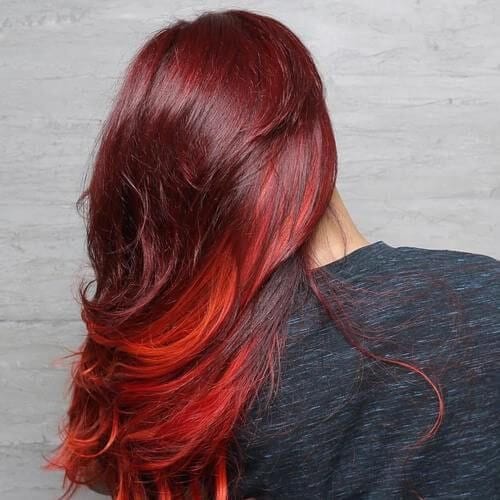 red burgundy hair