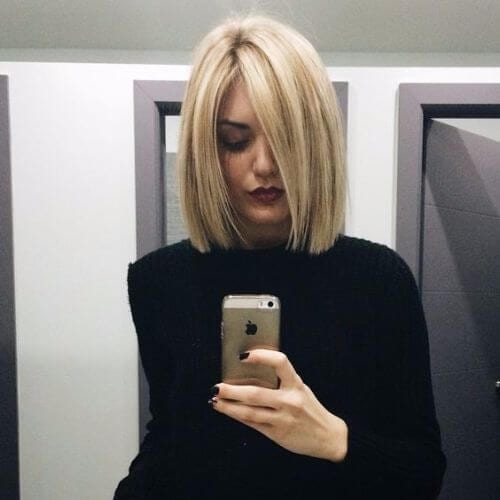 blonde highlights and blunt bob haircut