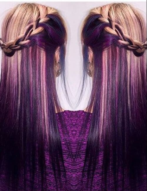 blonde and grape crush purple hair