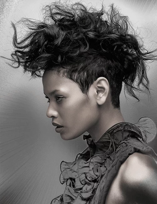 fierce punk mohawk short hairstyles for black women