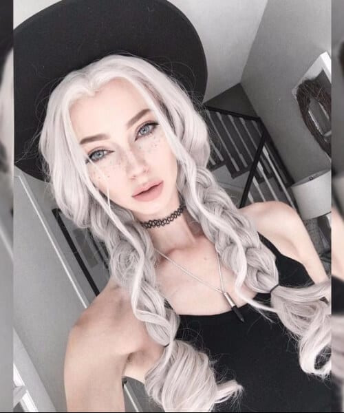 hipster braided grey hair Gray Hair Color