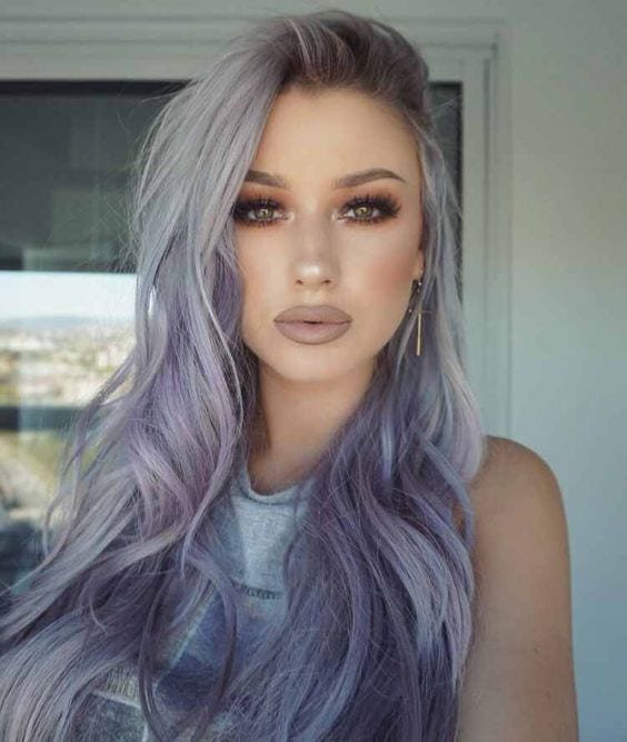 purple hair grey hair
