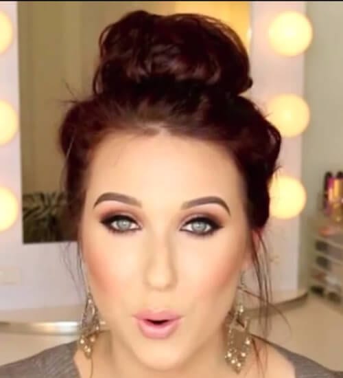 messy updo auburn hair color