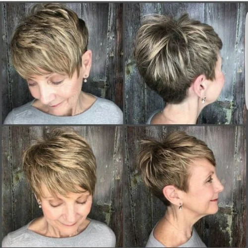 Blonde Highlights on Short Pixie Hair