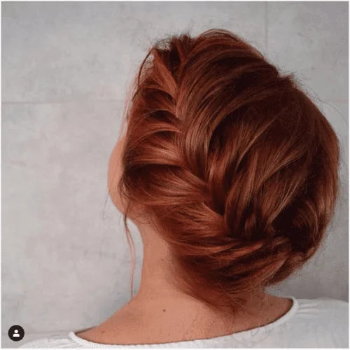 braided copper brown hair
