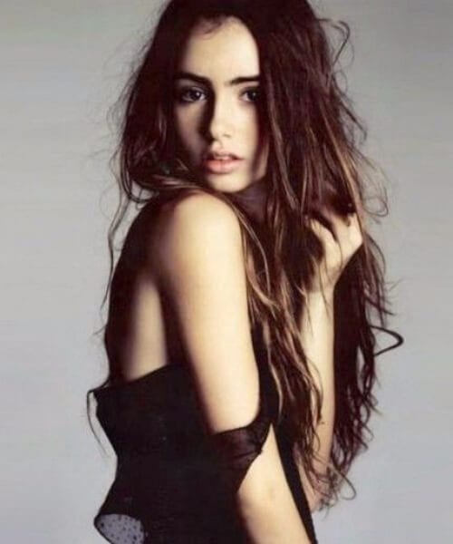 lily collins long hairstyles