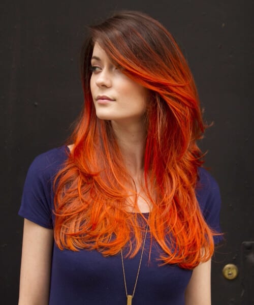 orange ombre hair