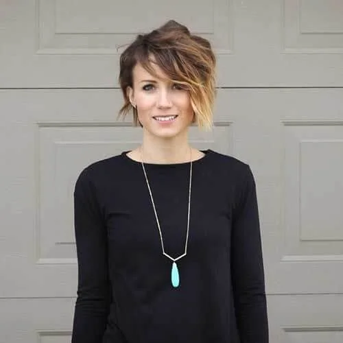 ombre long pixie cut