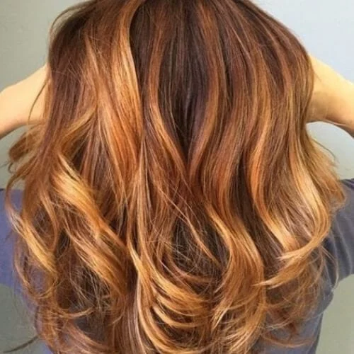 auburn balayage hair color