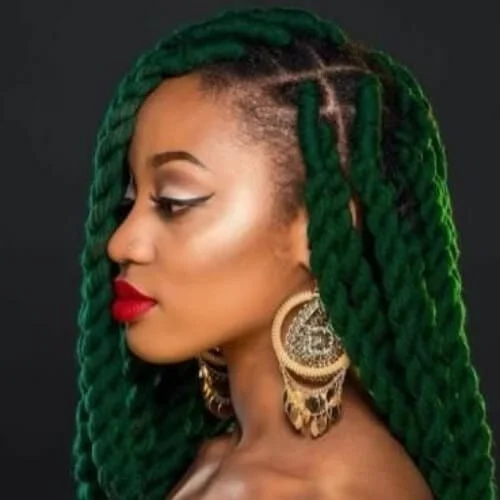 green kinky twist hairstyles