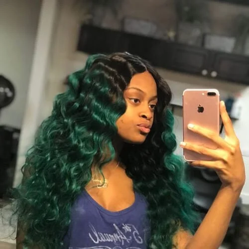 green weave hairstyles