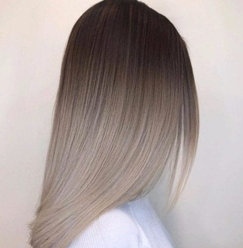 milky gray balayage hair color