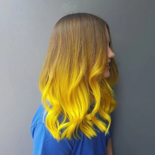 solar yellow balayage hair color