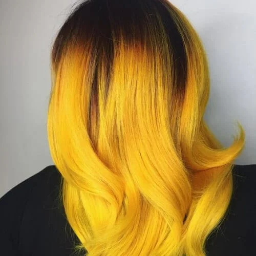 sunflower yellow layered haircuts