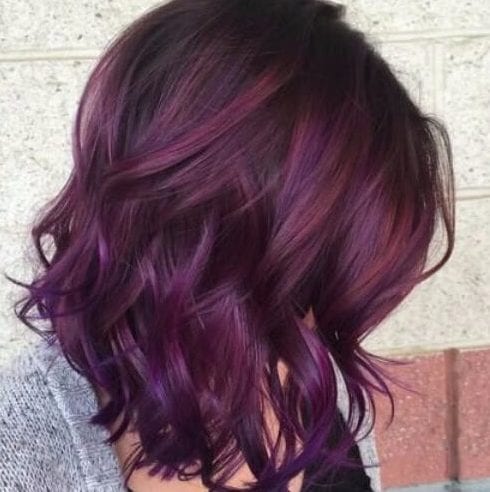 Dark plum to people ombre plum hair color