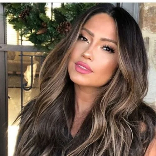 baby lights brown hair with blonde highlights