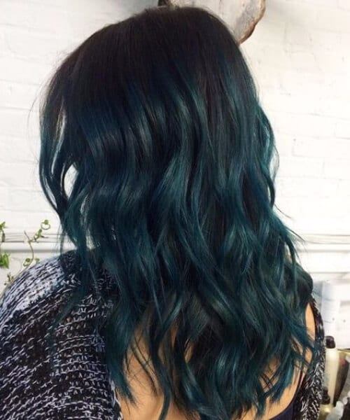 ocean dark green teal hair color