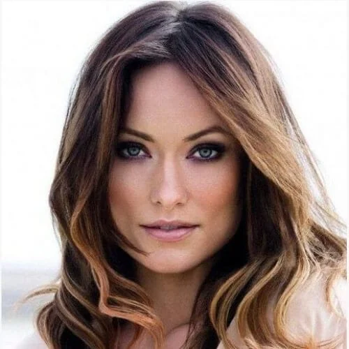 olivia wilde brown hair with blonde highlights