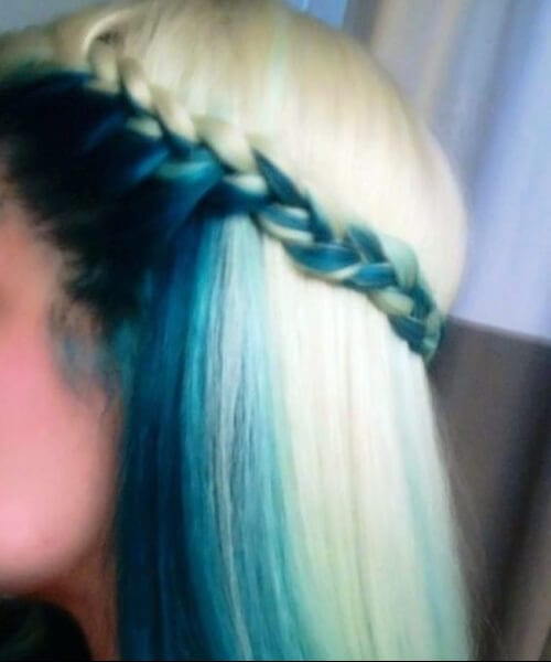 under layer and frame teal hair color
