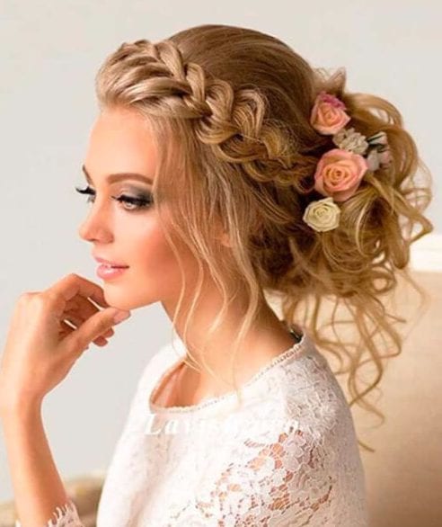 fishtail crown braid wedding hairstyles for long hair