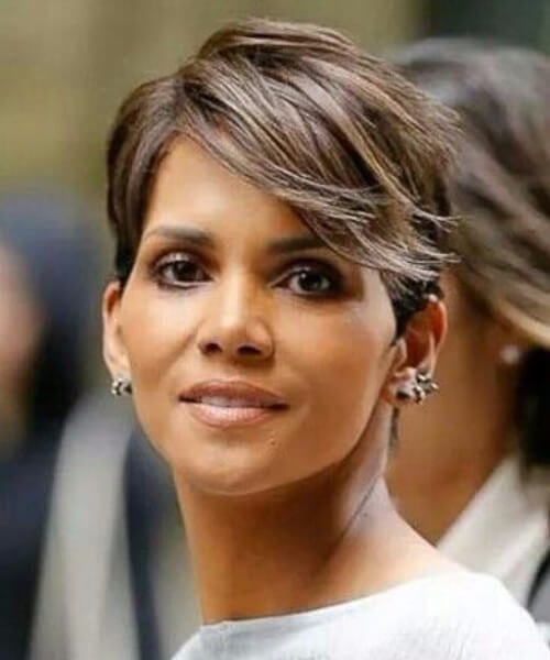 halle berry side swept bangs