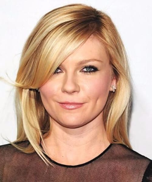 kirsten dunst side swept bangs