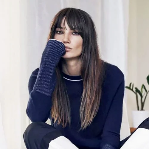lily aldridge long hair with bangs