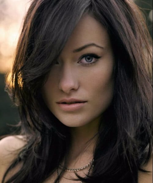 olivia wilde side swept bangs