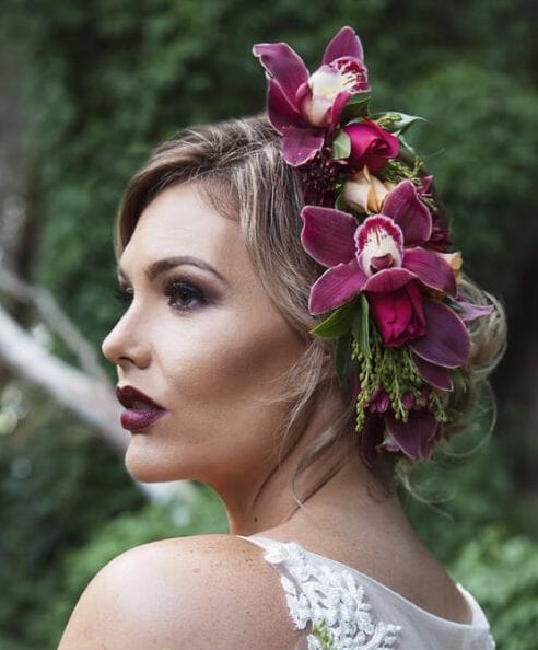 violet orchids wedding hairstyles for long hair