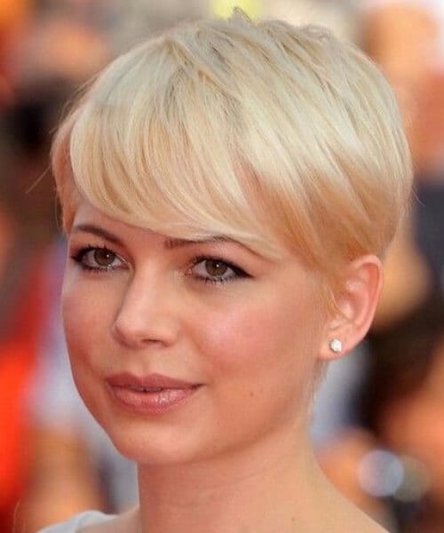 michelle williams short hair with bangs