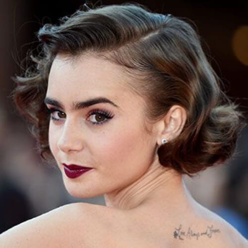 lily collins prom hairstyles for short hair