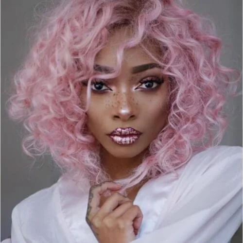 pink bob hairstyle