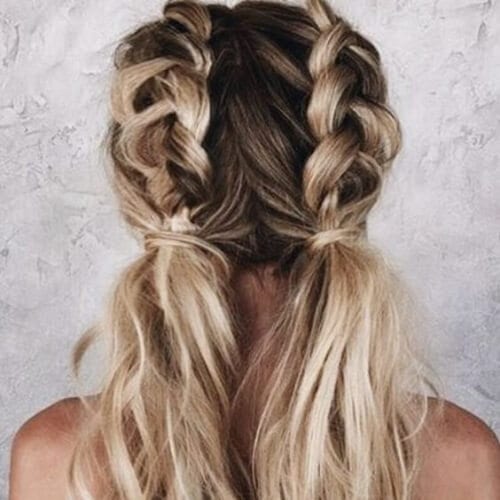 Braided pigtails braid hairstyles for long hair