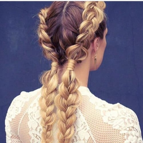 blonde and brown braid hairstyles for long hair