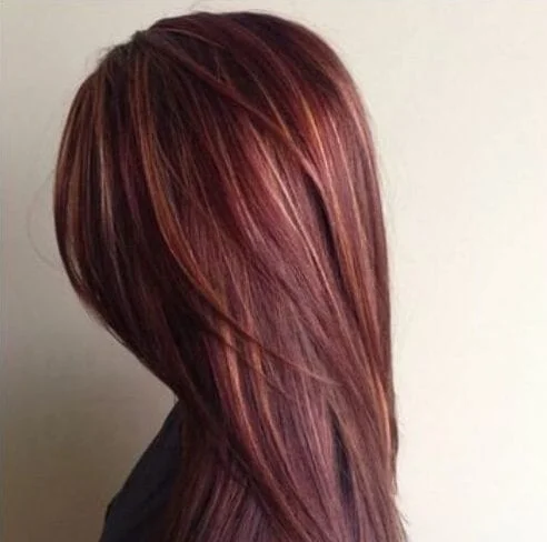 blonde on red low highlights and lowlights