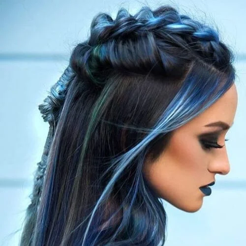 blue braid hairstyles for long hair