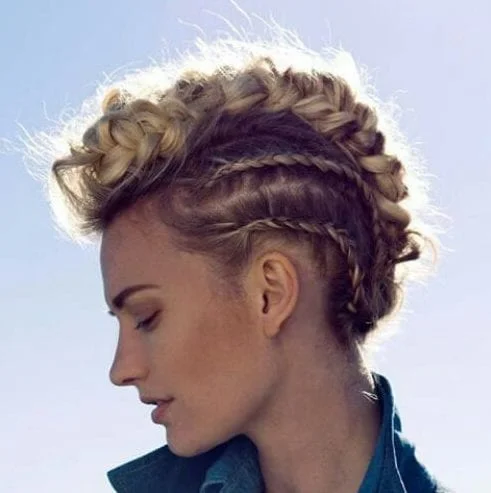 braid fauhawk blonde hairstyles