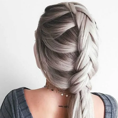 fishtail and two strand hairstyle