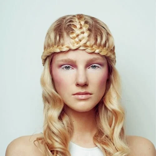 forehead braids blonde hairstyles