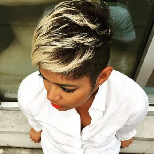 frosted tips short hair with highlights